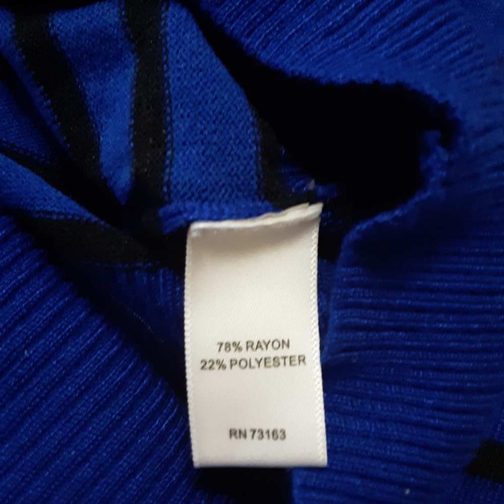 Melissa Paige Size L Large Blue & Black Sweater - Picture 8 of 9